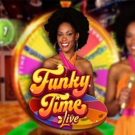 Funky Time slot logo by Evolution at Bassbet Casino